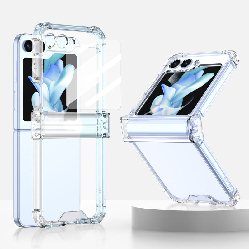 GKK For Samsung Galaxy Z Flip5 5G Hinge Protection TPU Case Reinforced Corners Phone Cover with Small Screen Protector GKK For Samsung Galaxy Z Flip5 5G Hinge Protection TPU Case Reinforced Corners Phone Cover with Small Screen Protector